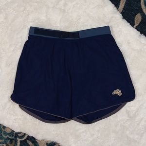 Tracksmith off roads blue high rise athletic running shorts XS